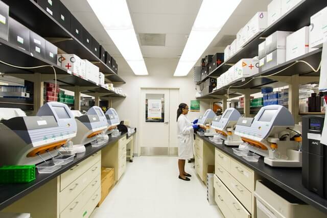 Diagnostic laboratory interior at Nobel Micropath Lab Surat